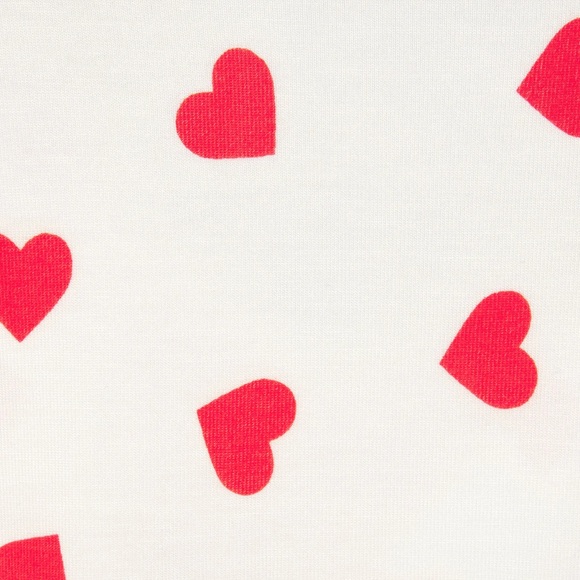 SKIMS Sleep Super Cropped Long Sleeve in Ruby and Marble Heart - Picture 2 of 2